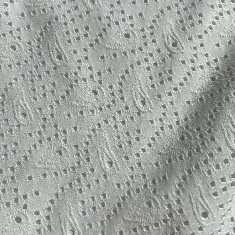 Michael Kors Womens White Eyelet Smocked Peasant Beachy Ruffle Dress Siz… - Picture 4 of 9